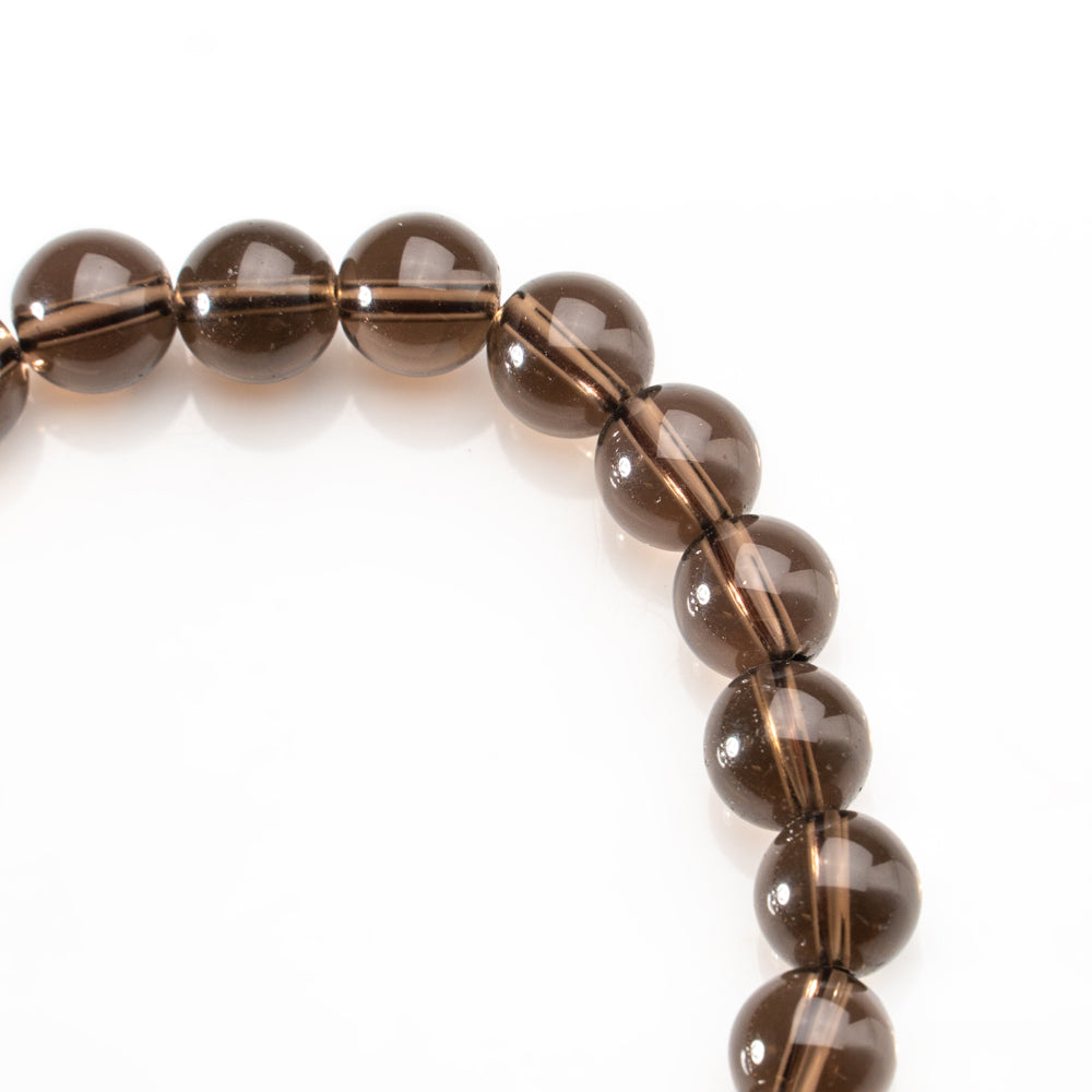 Smoky Quartz 8mm Beaded 7 Inch Stretch Bracelet