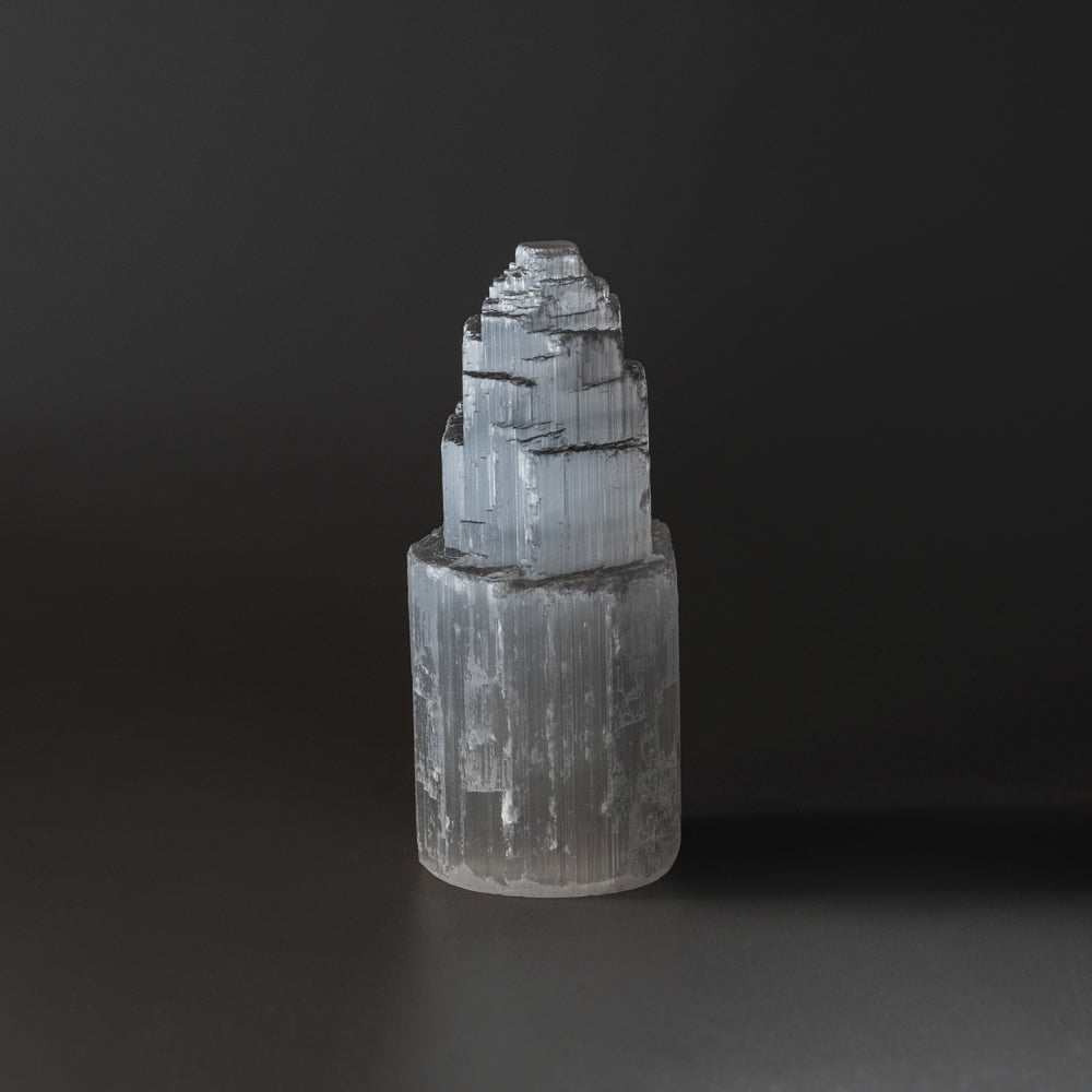 Small Cats-Eye Selenite Castle Tower from Morocco (187 grams)