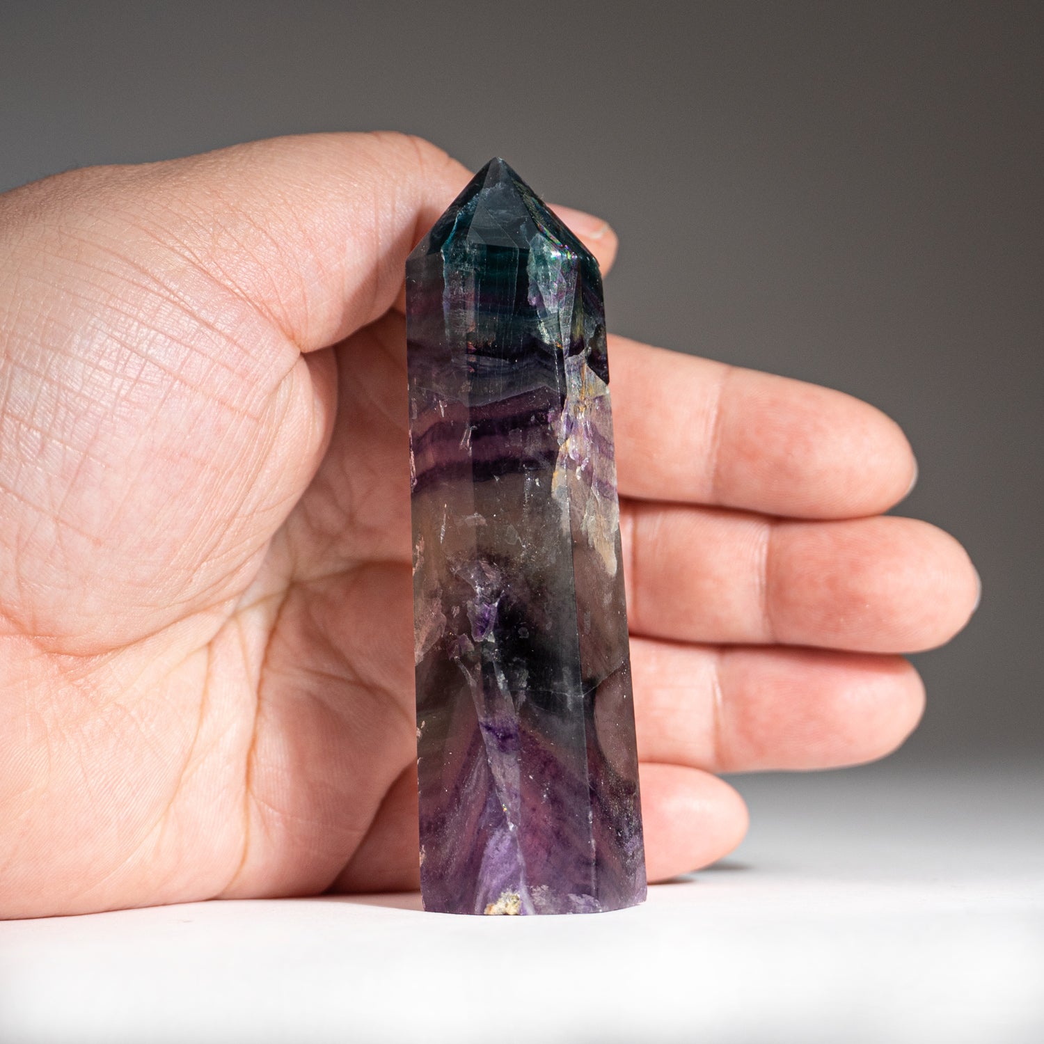 Rainbow Fluorite Point From Mexico (97.2 grams)