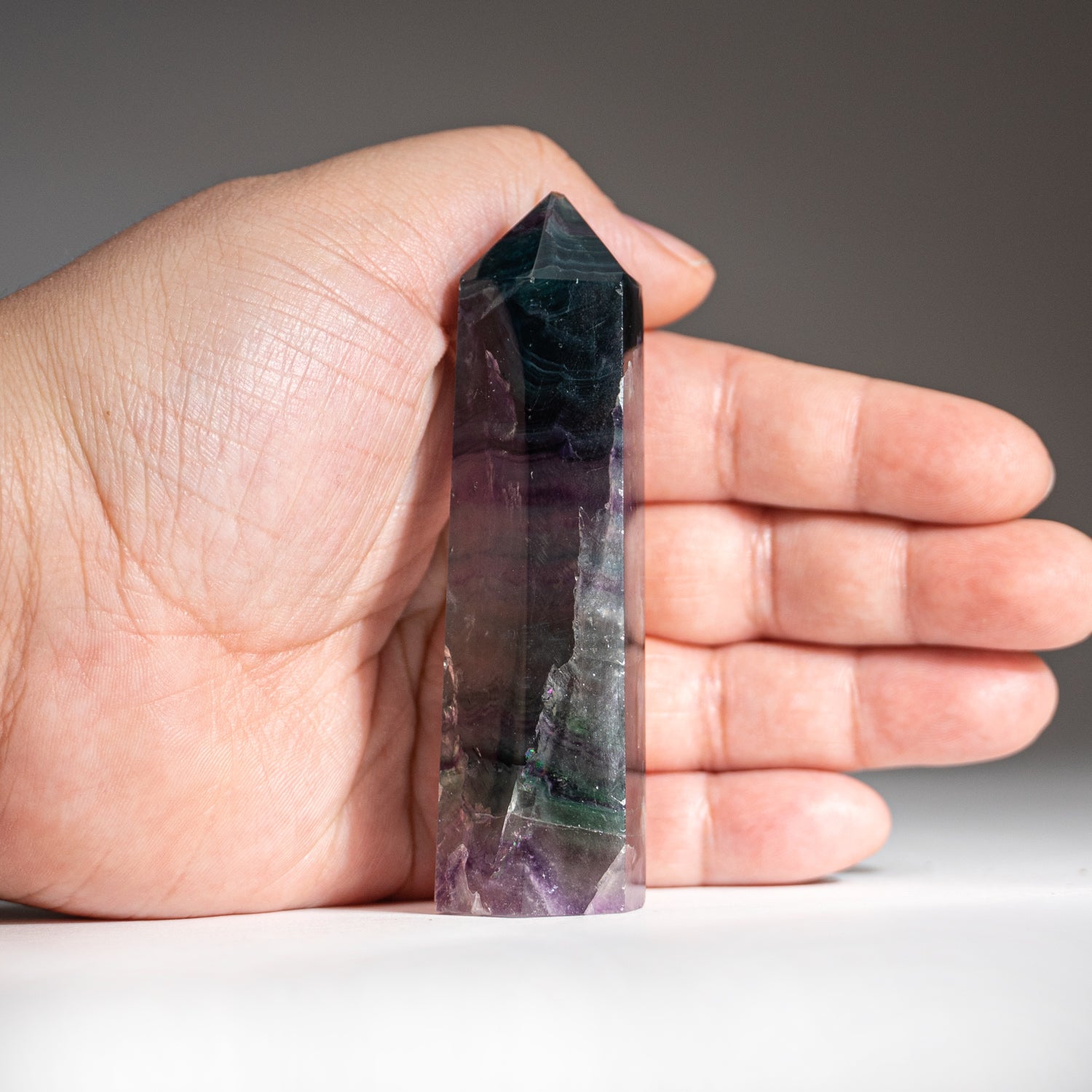 Rainbow Fluorite Point From Mexico (101.4 grams)