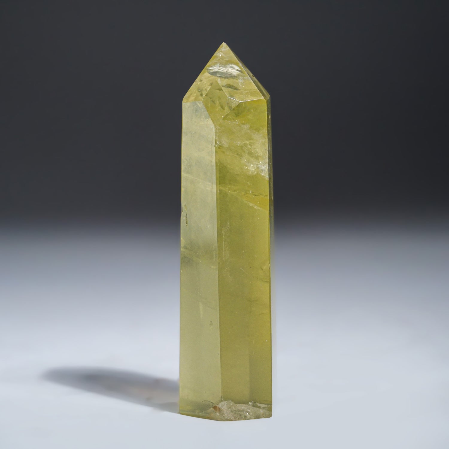 Polished Lemon Quartz Crystal Point from Brazil (121.6 grams)