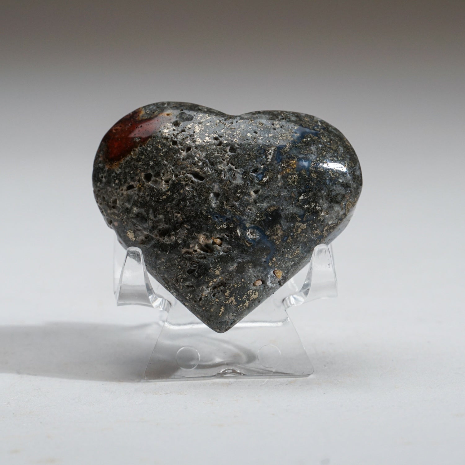Genuine Polished Poppy Jasper Heart (75.8 grams)