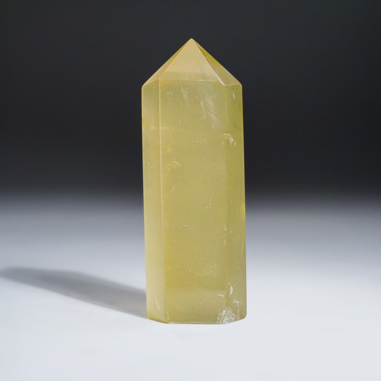 Polished Lemon Quartz Crystal Point from Brazil (201 grams)