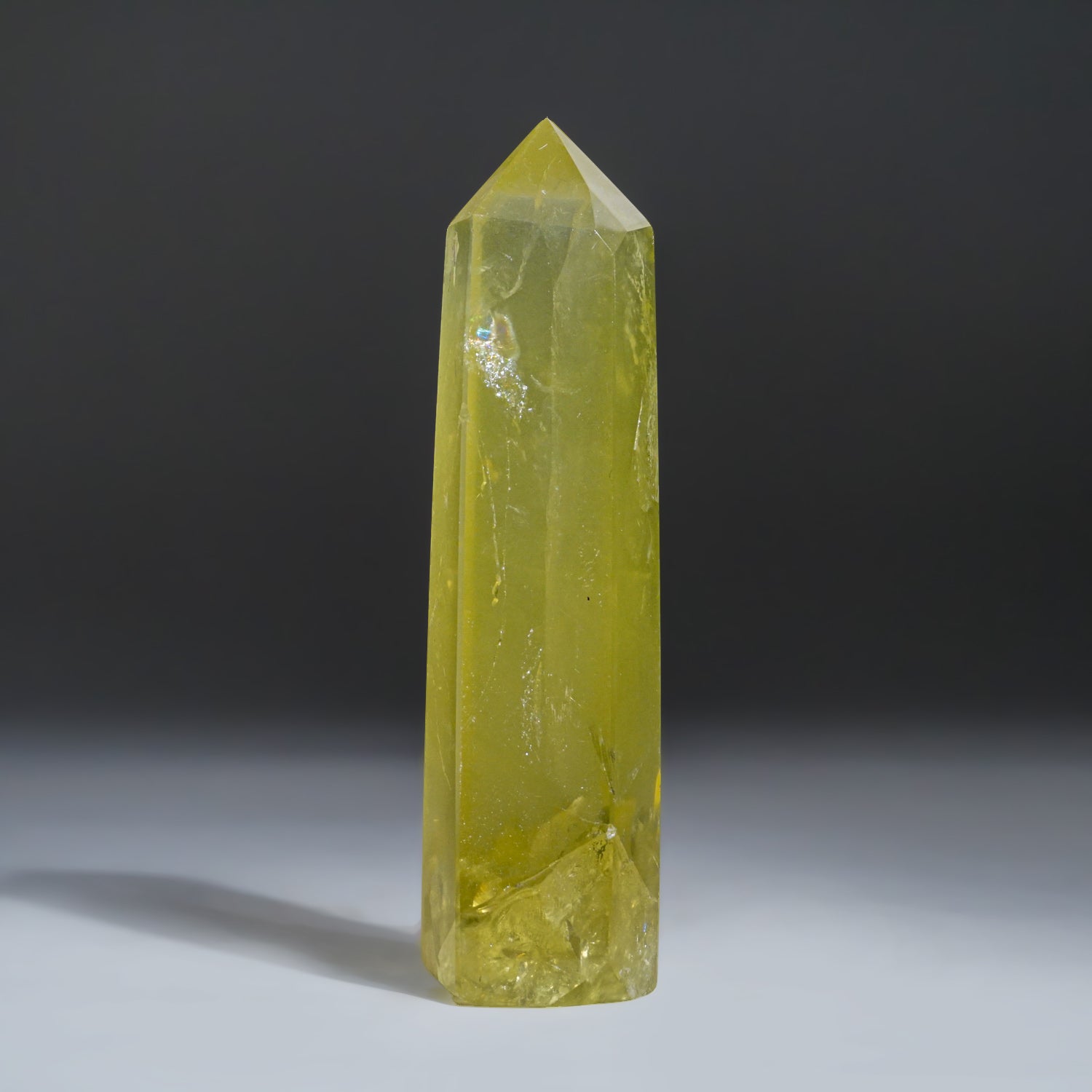 Polished Lemon Quartz Crystal Point from Brazil (289 grams)