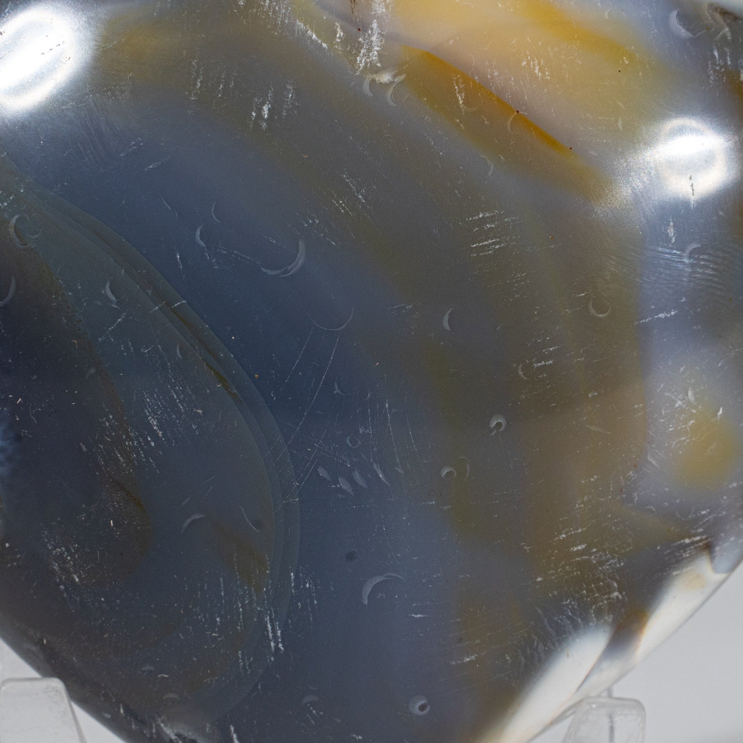 Blue Chalcedony Orca Stone Heart from Madagascar (436.8 grams)