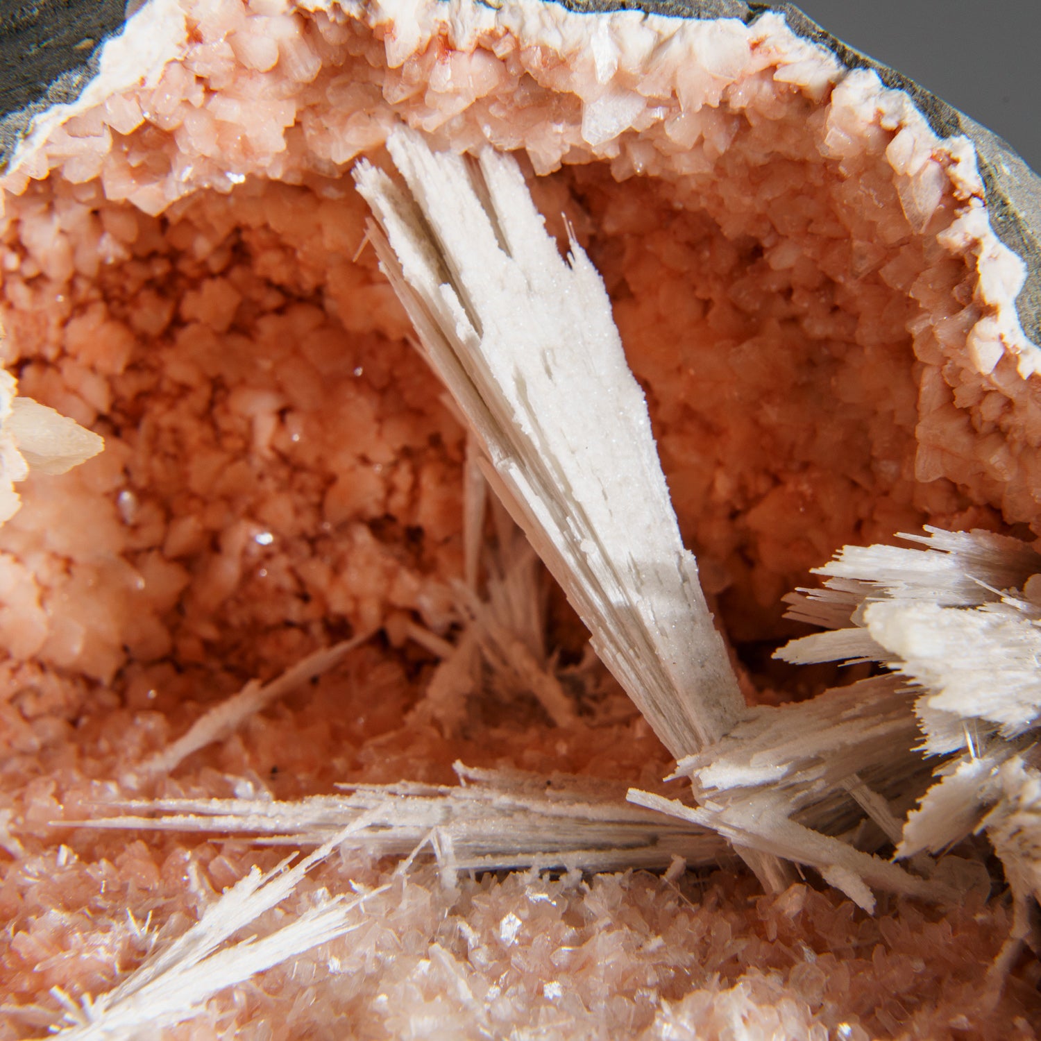 Pink Heulandite with Scolecite Geode From Nasik District, Maharashtra, India