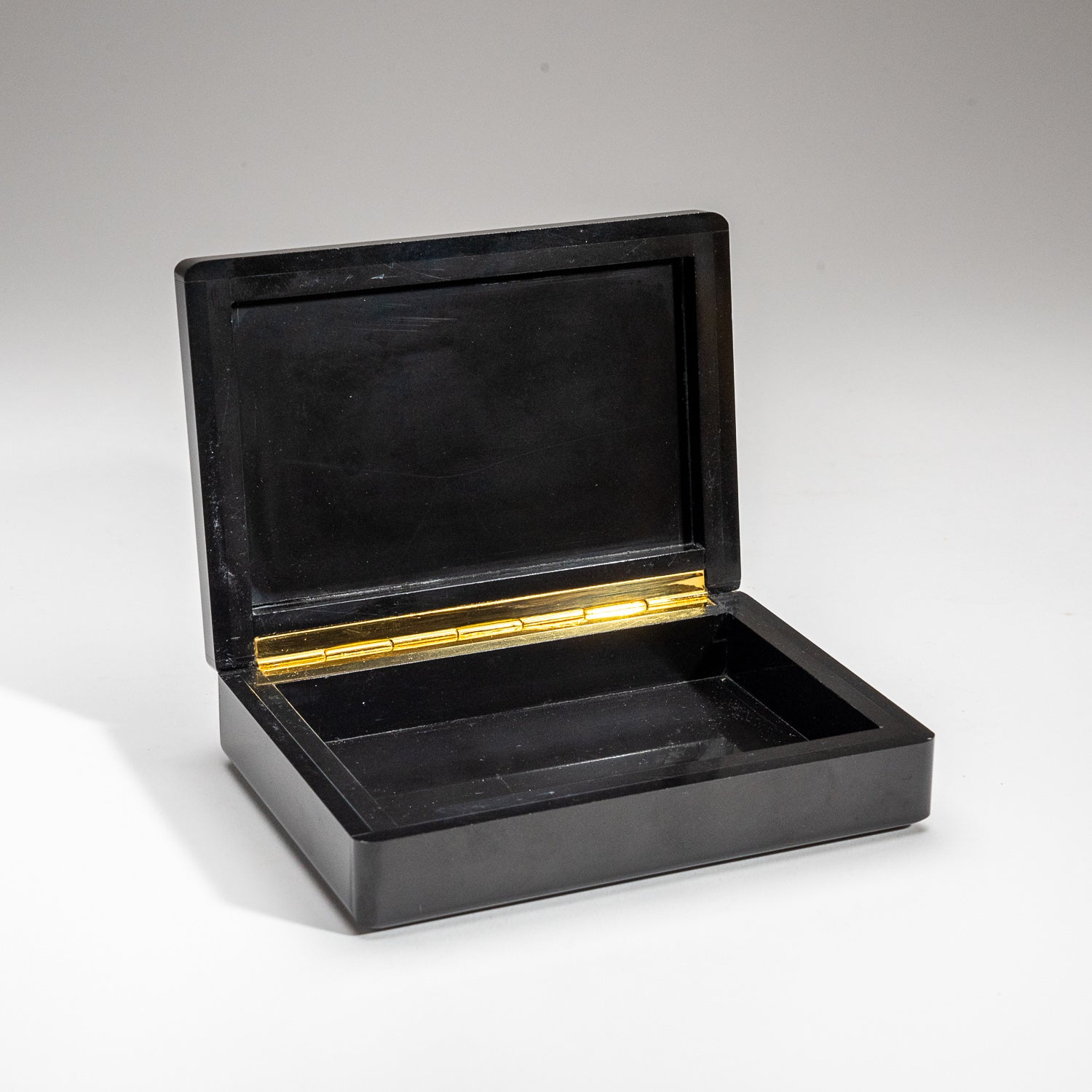Genuine Black Onyx with Ammonite Jewelry box (1.5 lbs)