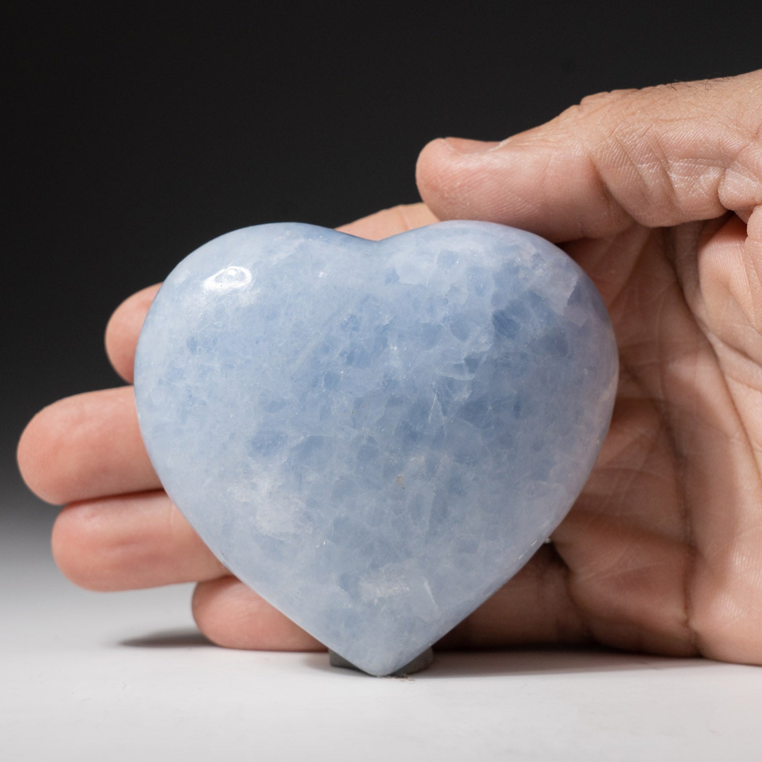 Genuine Polished Blue Calcite Heart from Mexico (1lb)