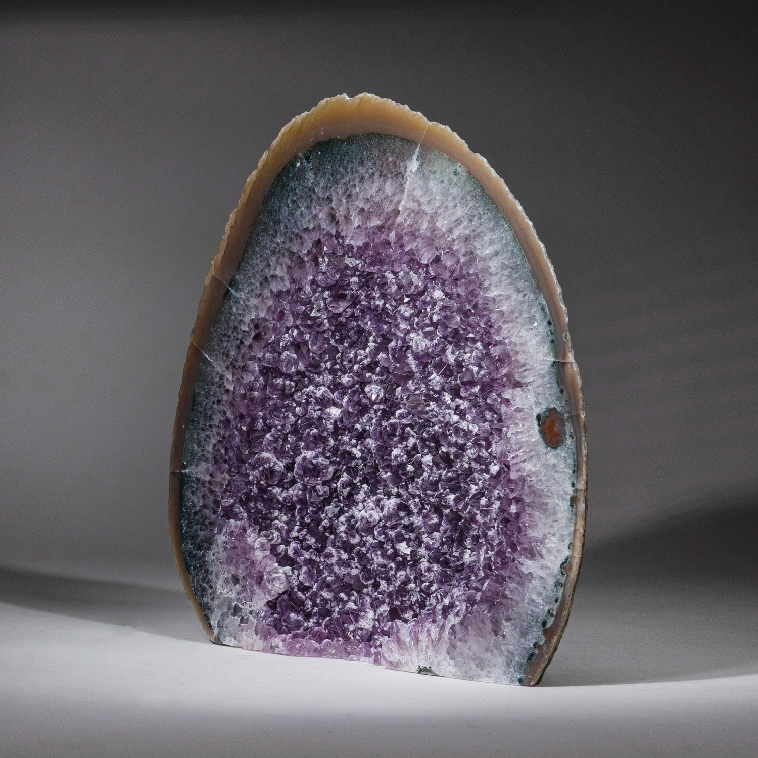 Genuine Banded Agate Amethyst Cluster Geode from Brazil (4 lbs)