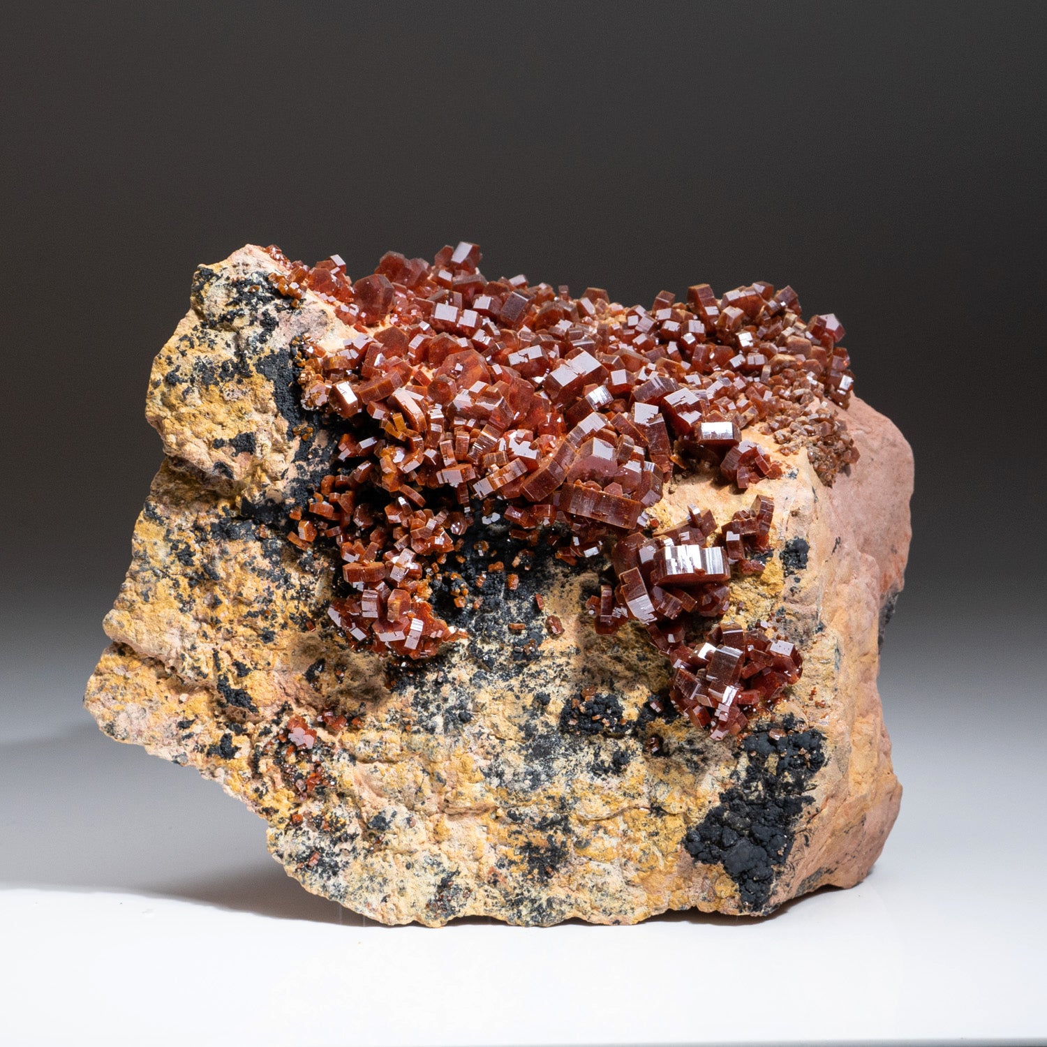Vanadinite Crystal Cluster with Barite Matrix from Mibladen, Morocco