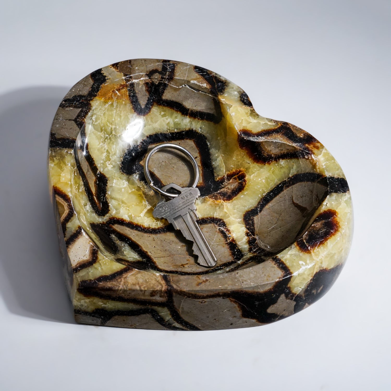 Polished Septarian Heart Shaped Dish (2 lbs)