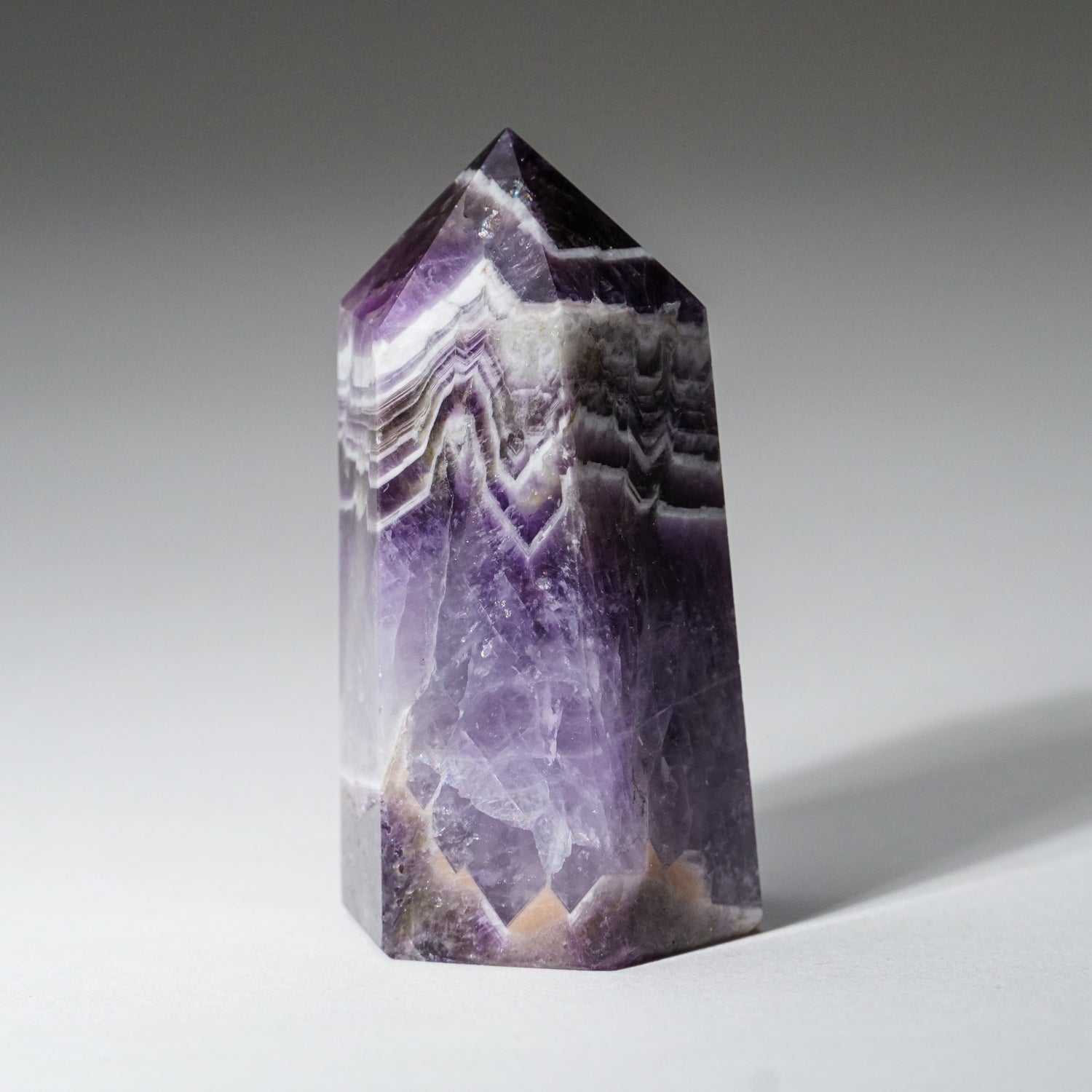 Polished Chevron Amethyst Point from Brazil (121 grams)