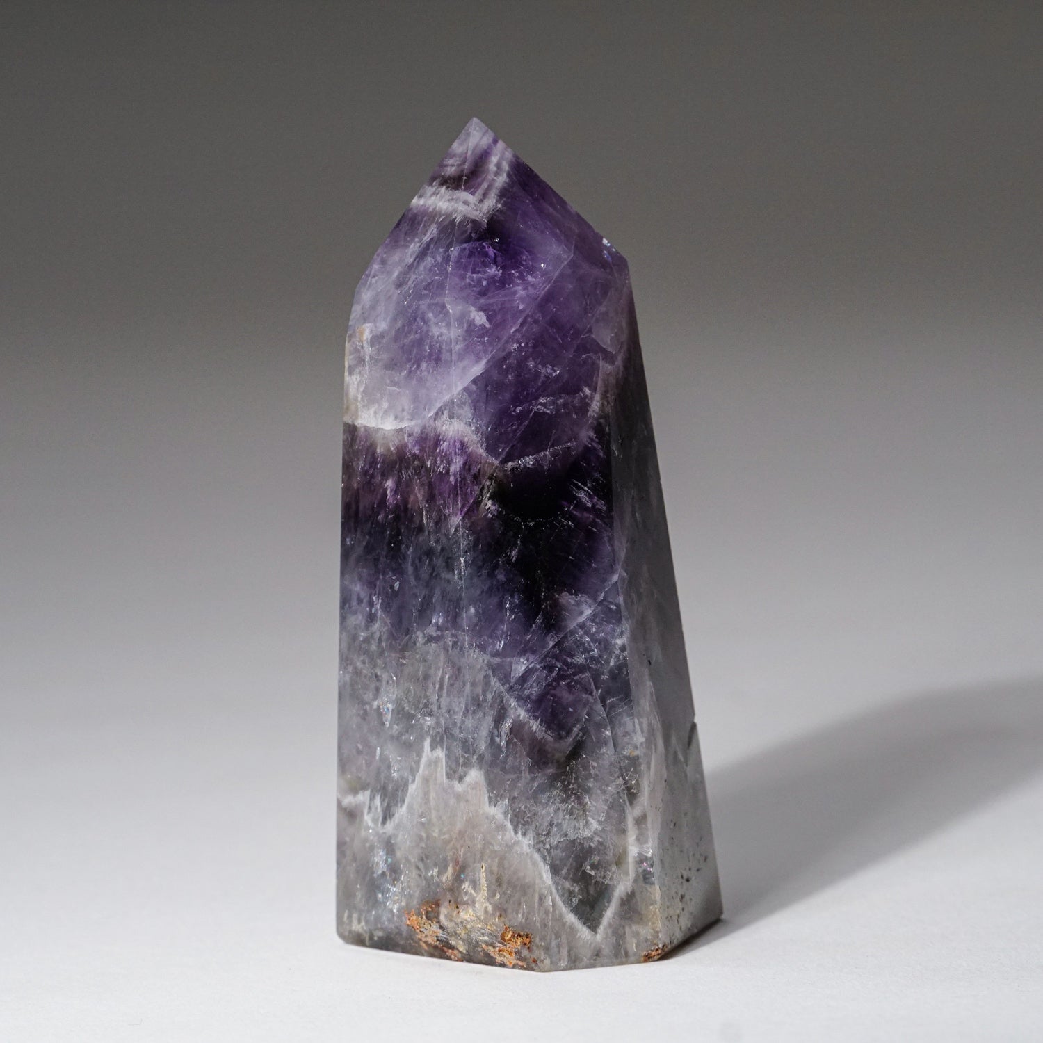 Polished Chevron Amethyst Point from Brazil (135.8 grams)
