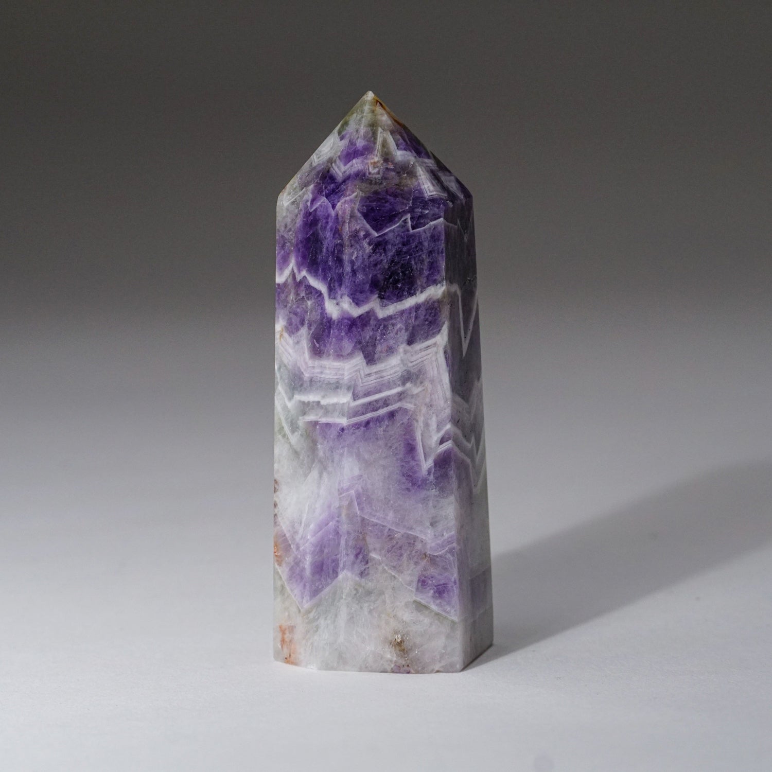 Polished Chevron Amethyst Point from Brazil (151 grams)