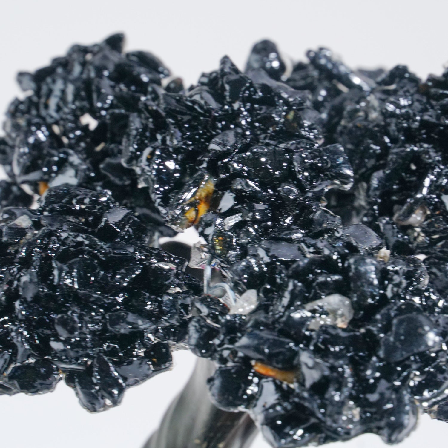 Medium Black Tourmaline Clustered Gemstone Tree on Amethyst Matrix (The Cleansing Tree)
