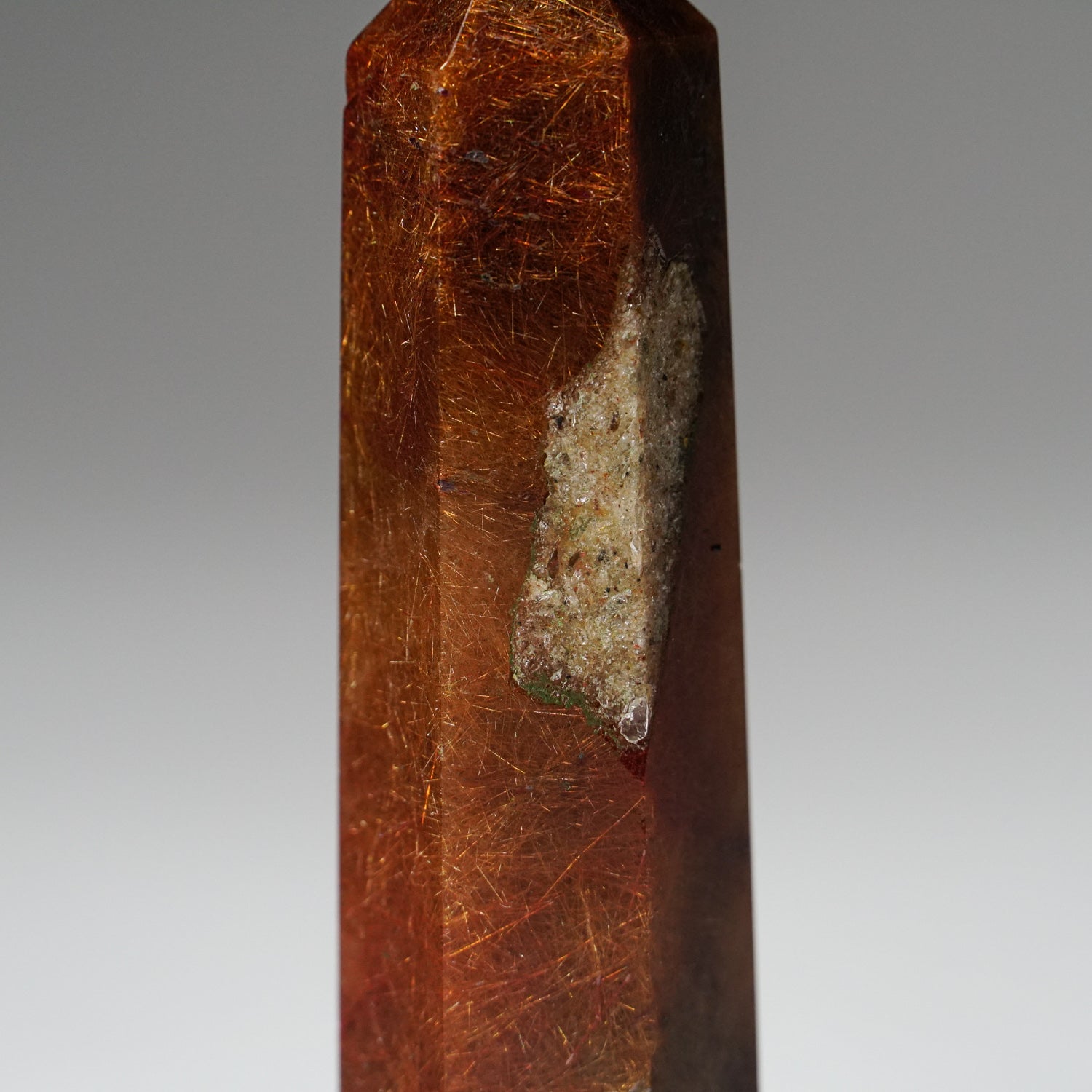 Genuine Polished Red Rutilated Quartz Point from Brazil (48.5 grams)
