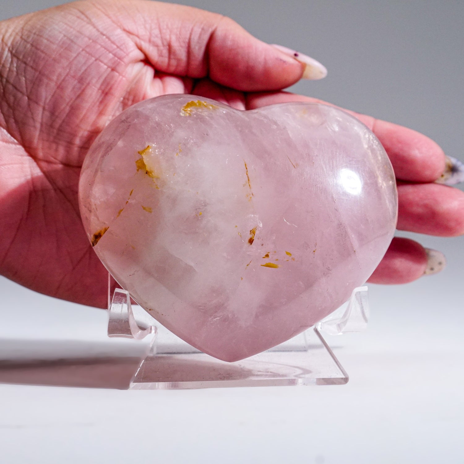 Genuine Polished Rose Quartz Heart from Brazil (.8 lbs)