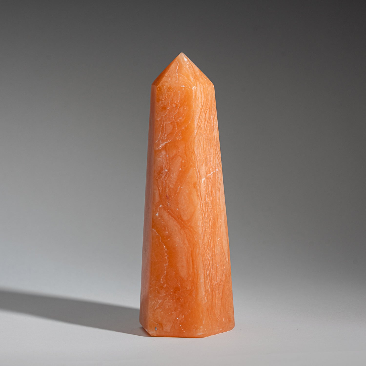 Genuine Polished Orange Selenite Point from Morocco (1.7 lbs)
