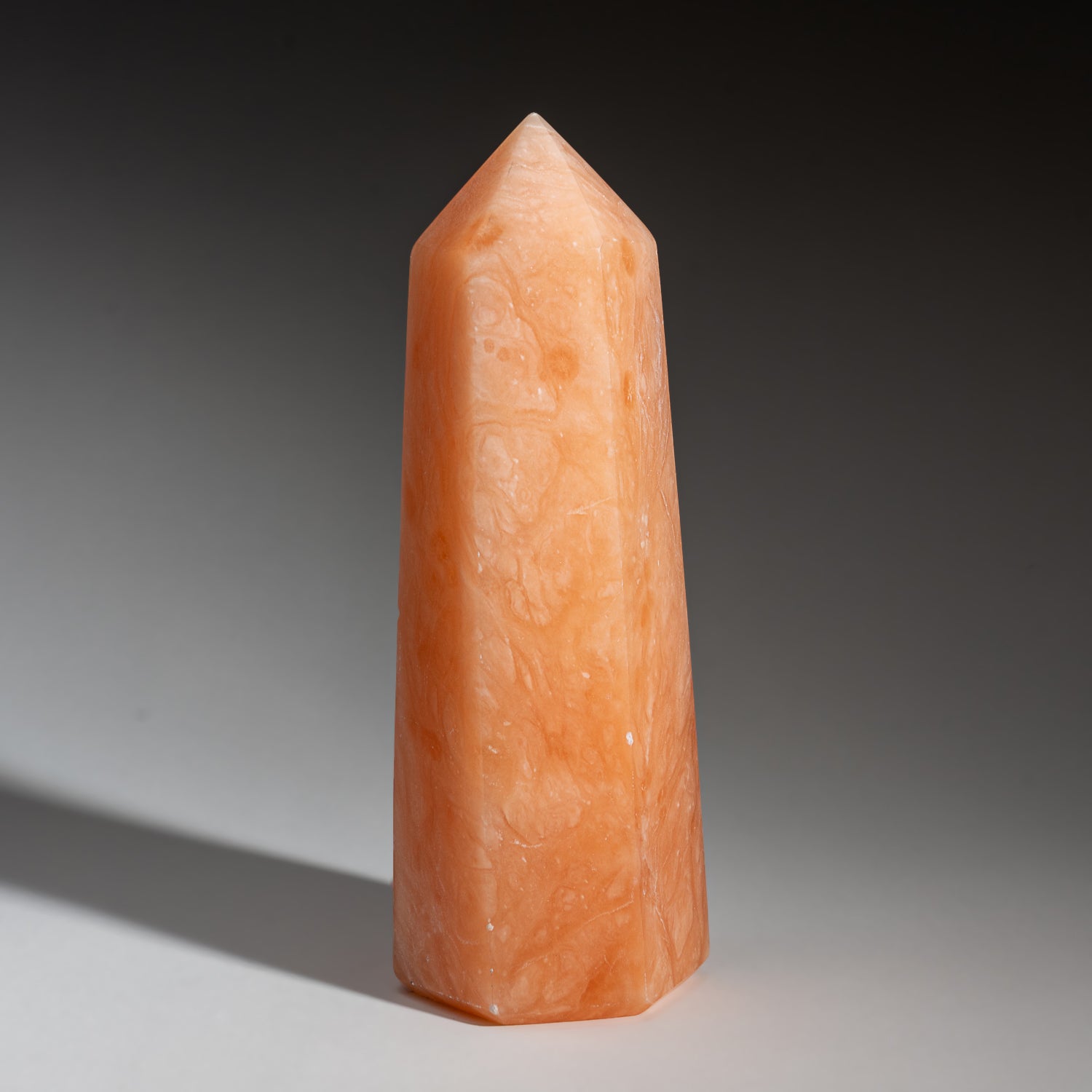 Genuine Polished Orange Selenite Point from Morocco (2.4 lbs)