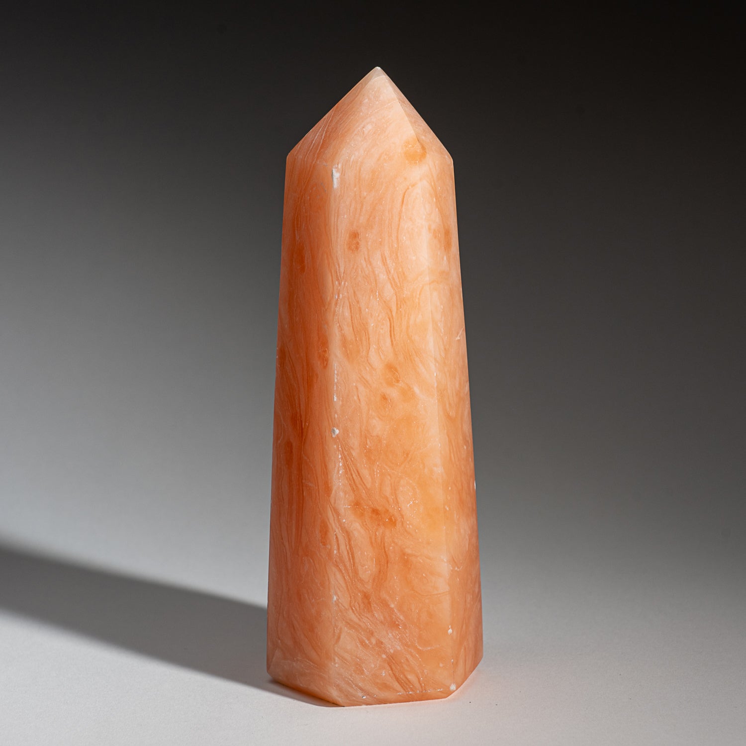 Genuine Polished Orange Selenite Point from Morocco (2.4 lbs)