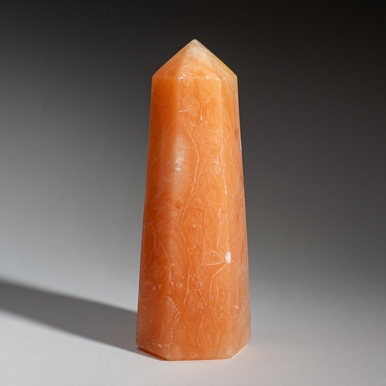 Genuine Polished Orange Selenite Point from Morocco (1.9 lbs)