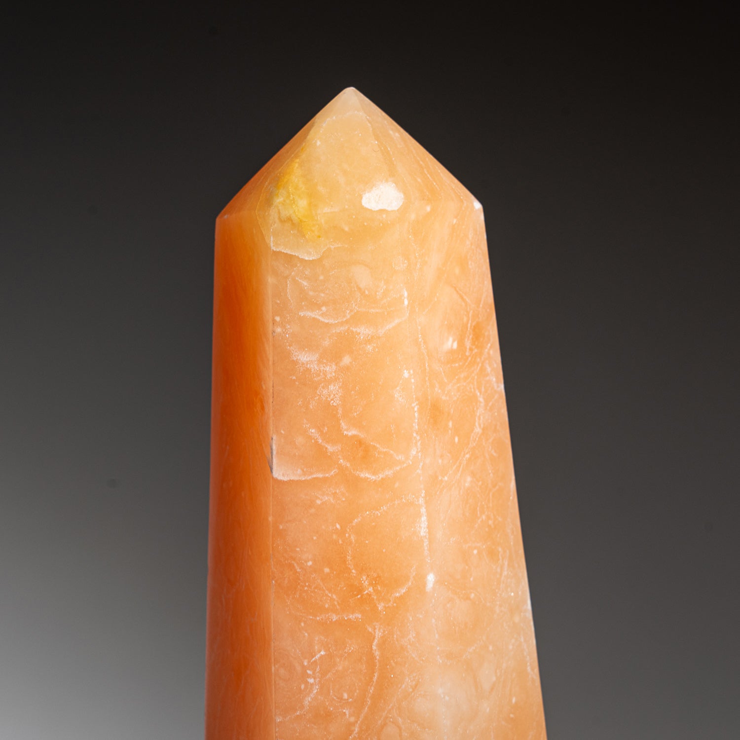 Genuine Polished Orange Selenite Point from Morocco (1.9 lbs)