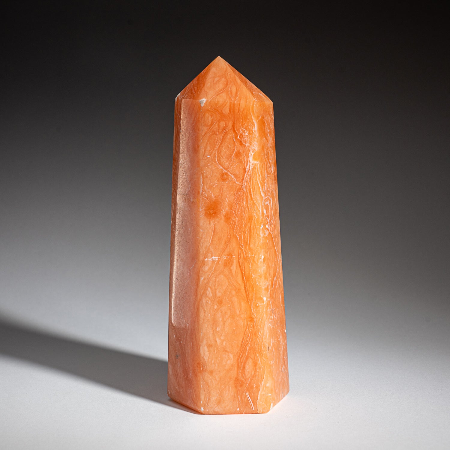 Genuine Polished Orange Selenite Point from Morocco (2 lbs)