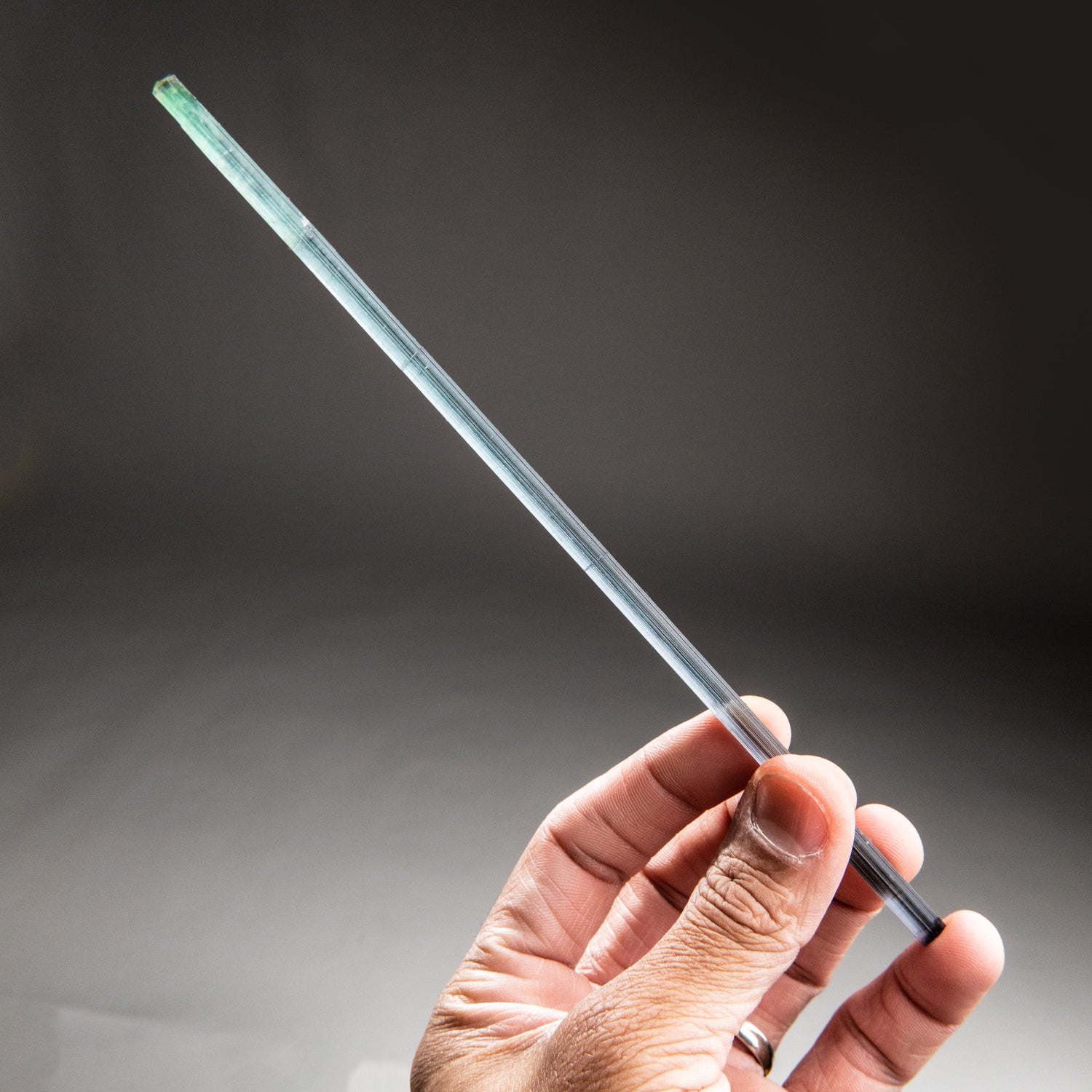 Blue Tourmaline Crystal from Pederniera Mine, Sao Jose da Safira, Minas Gerais, Brazil