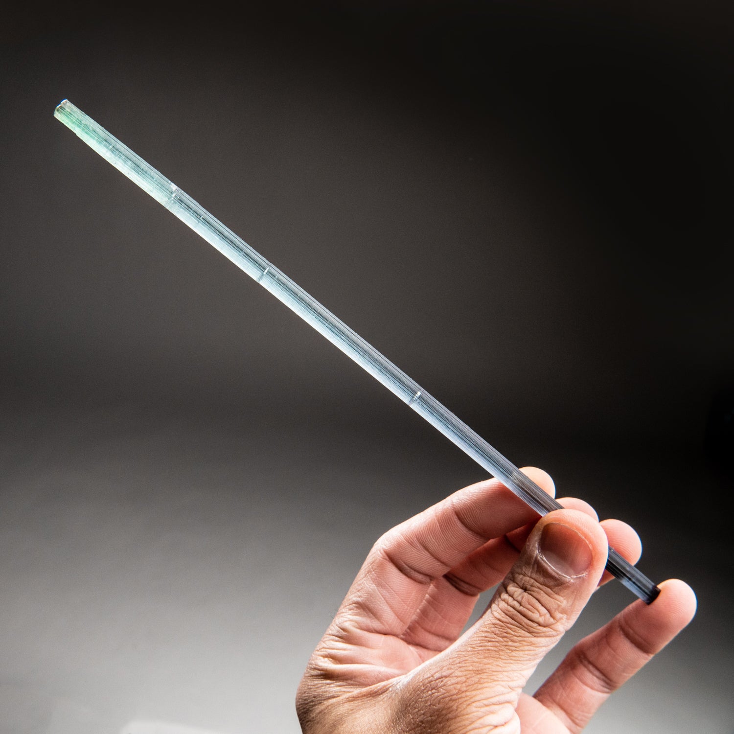 Blue Tourmaline Crystal from Pederniera Mine, Sao Jose da Safira, Minas Gerais, Brazil