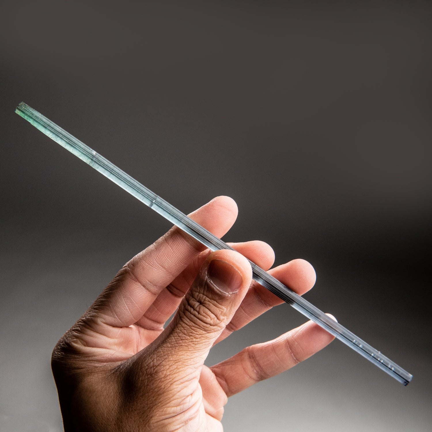 Blue Tourmaline Crystal from Pederniera Mine, Sao Jose da Safira, Minas Gerais, Brazil