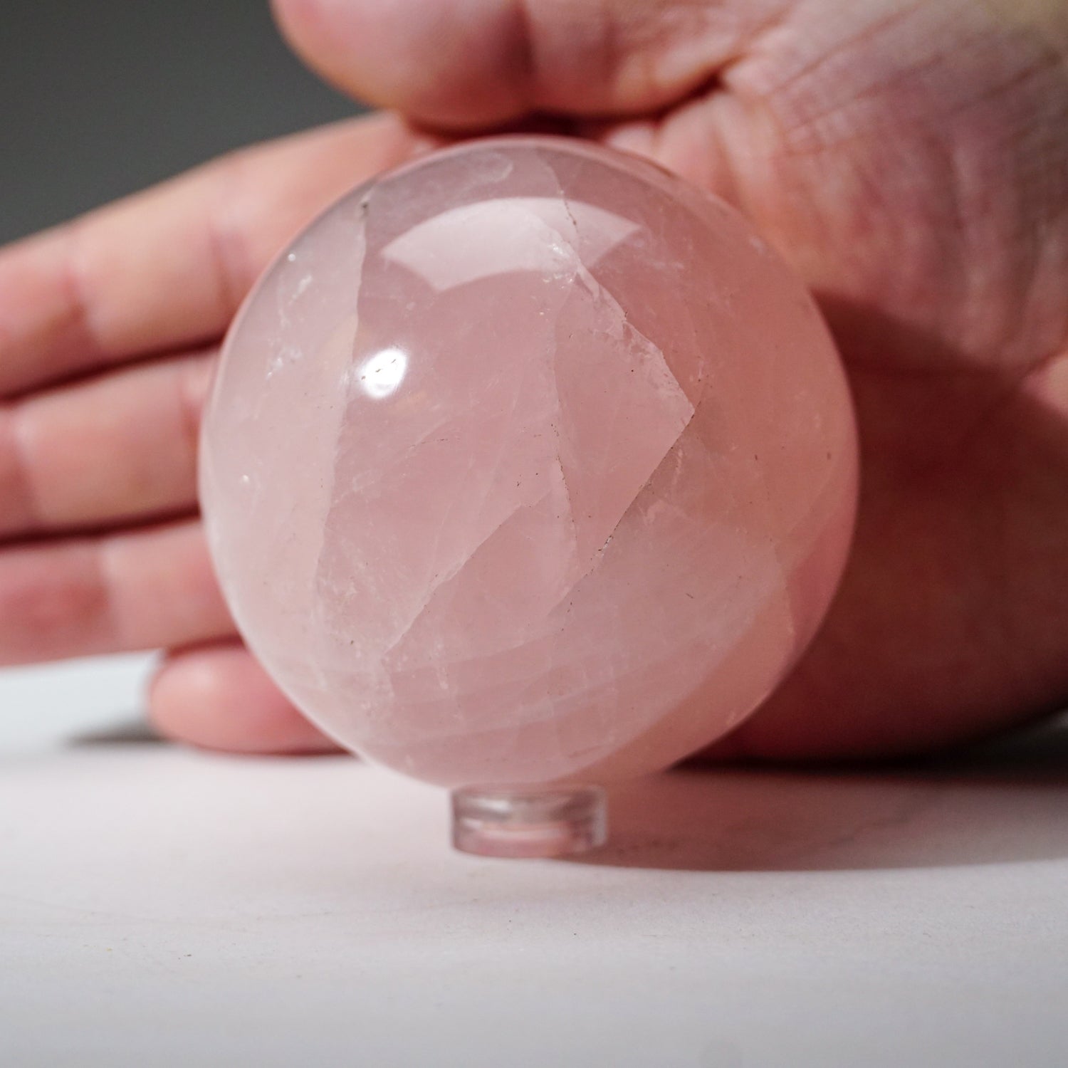 Polished Rose Quartz Sphere from Madagascar (2.5" Diameter, 400 grams)