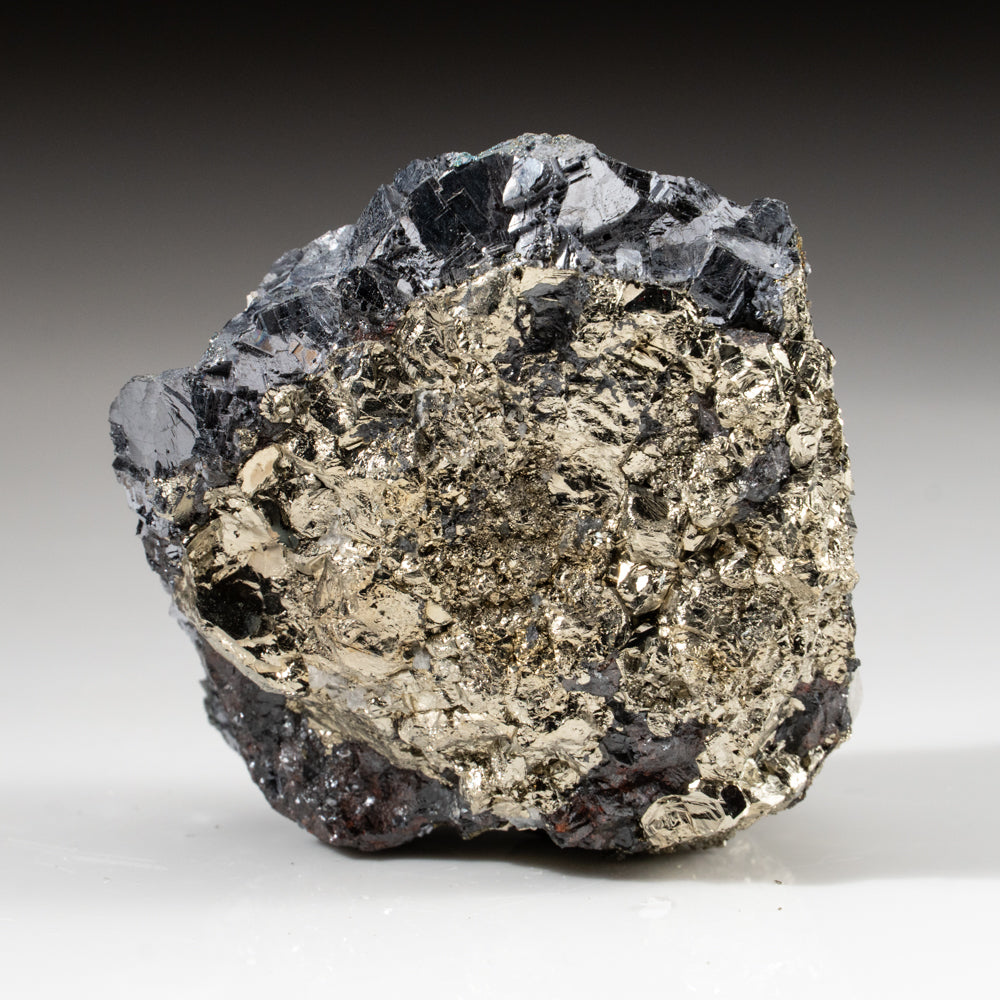 Barite on Galena with Pyrite from Huanzala Mine, Huallanca District, Huanuco Department, Peru