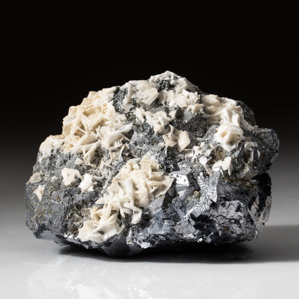 Galena with Barite and Pyrite from Huanzala Mine, Huallanca District, Huanuco Department, Peru