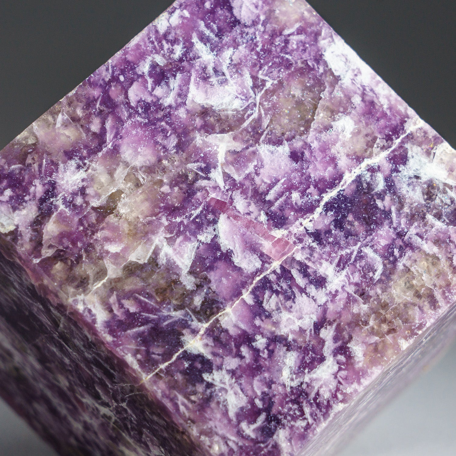 Genuine Polished Lepidolite Cube (1.3 lbs)