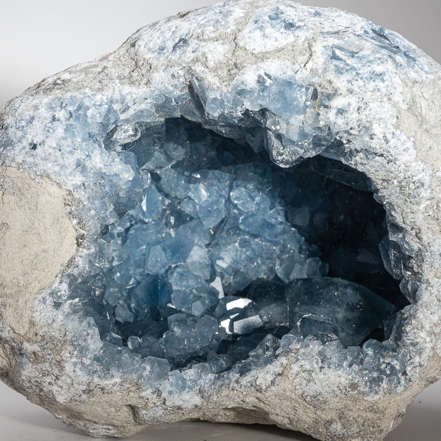 Blue Celestite Cluster Geode From Sankoany, Ketsepy Mahajanga, Madagascar (14.5 lbs)
