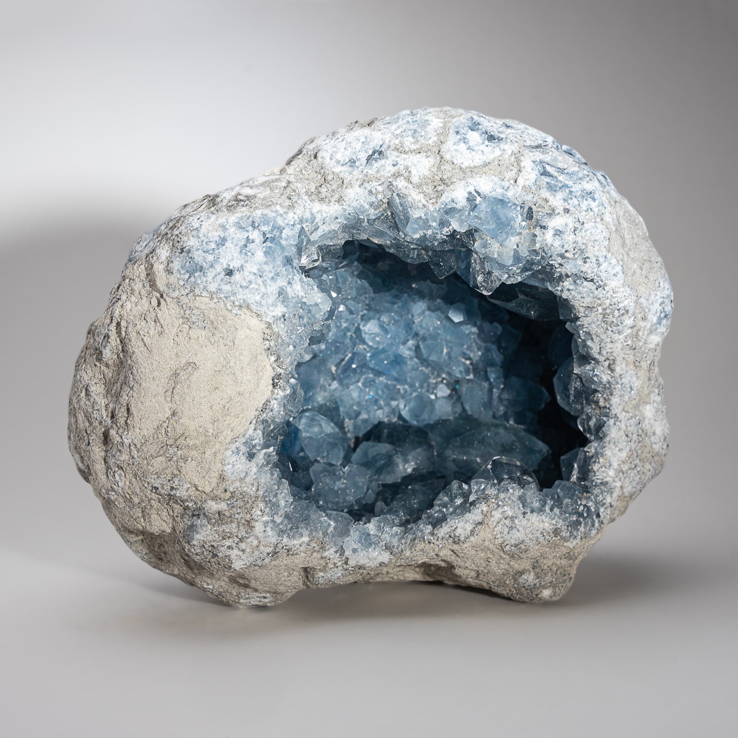 Blue Celestite Cluster Geode From Sankoany, Ketsepy Mahajanga, Madagascar (14.5 lbs)