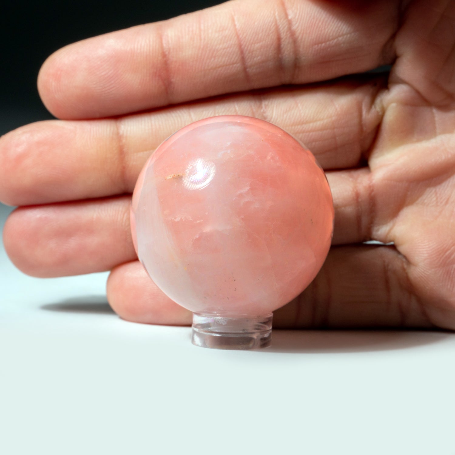 Polished Rose Quartz Sphere from Madagascar (1.5" Diameter, 88 grams)