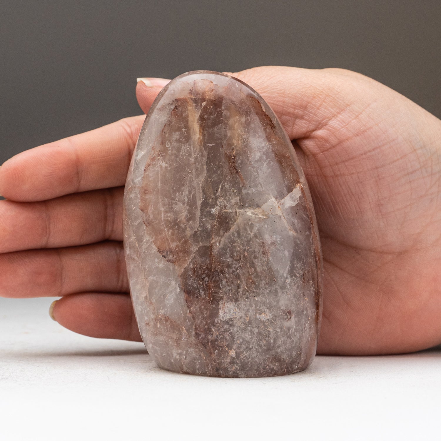 Polished Strawberry Quartz Freeform from Madagascar (370 grams)