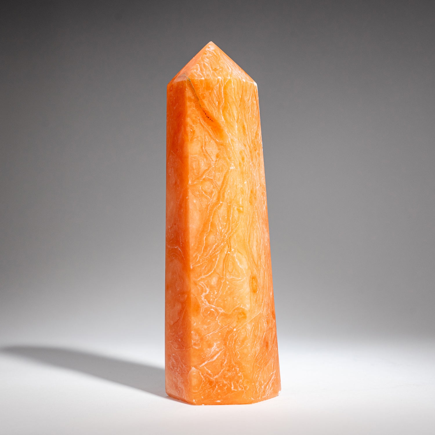 Genuine Polished Orange Selenite Point from Morocco (2.5 lbs)