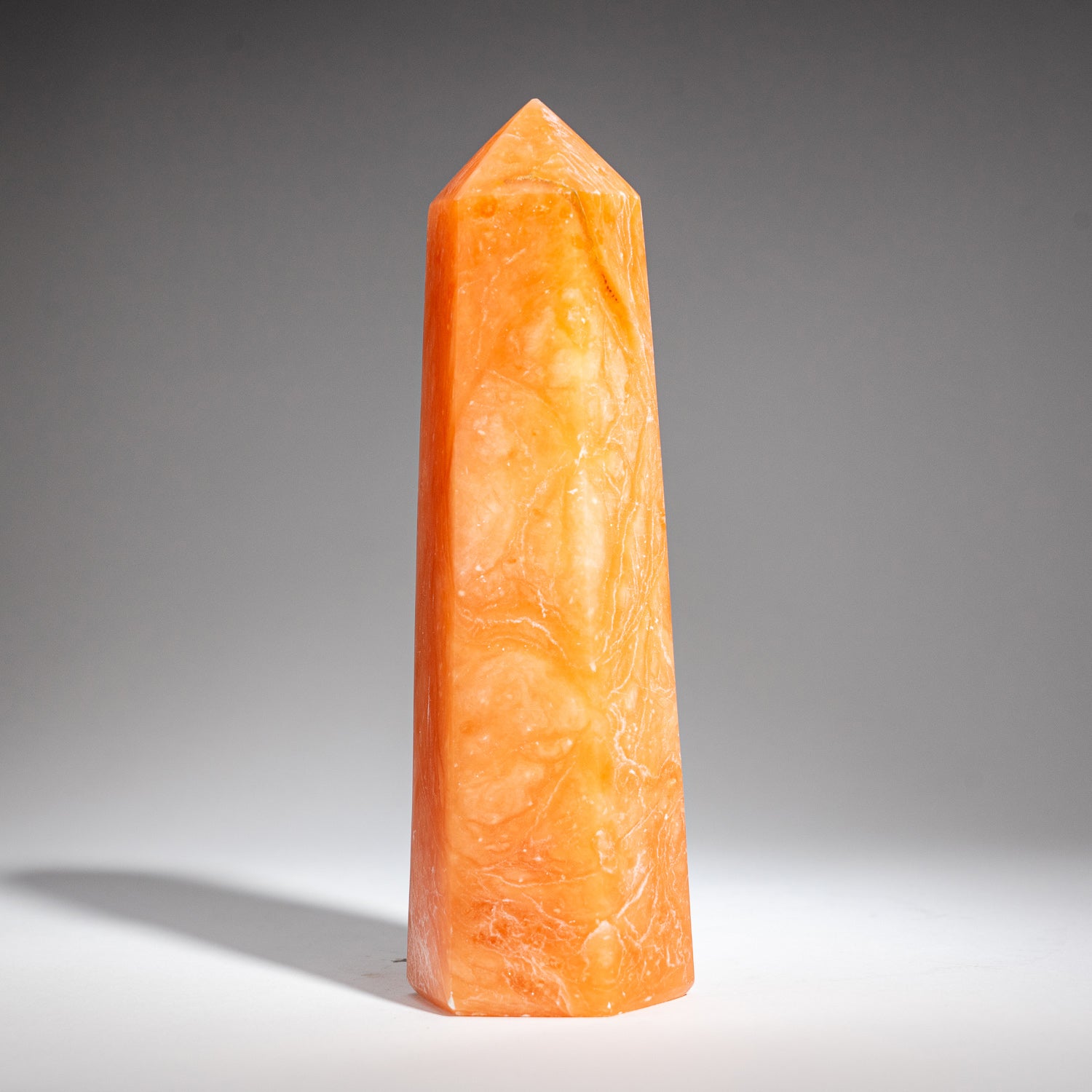 Genuine Polished Orange Selenite Point from Morocco (2.5 lbs)