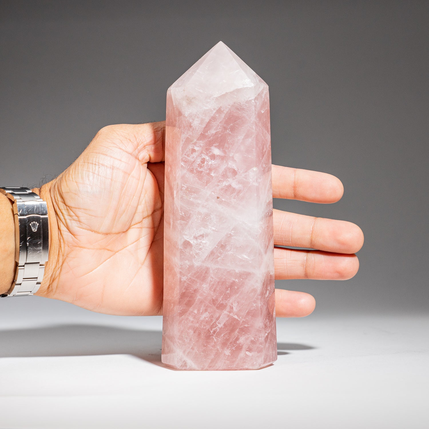 Genuine Rose Quartz Polished Point from Brazil (1.9 lbs)