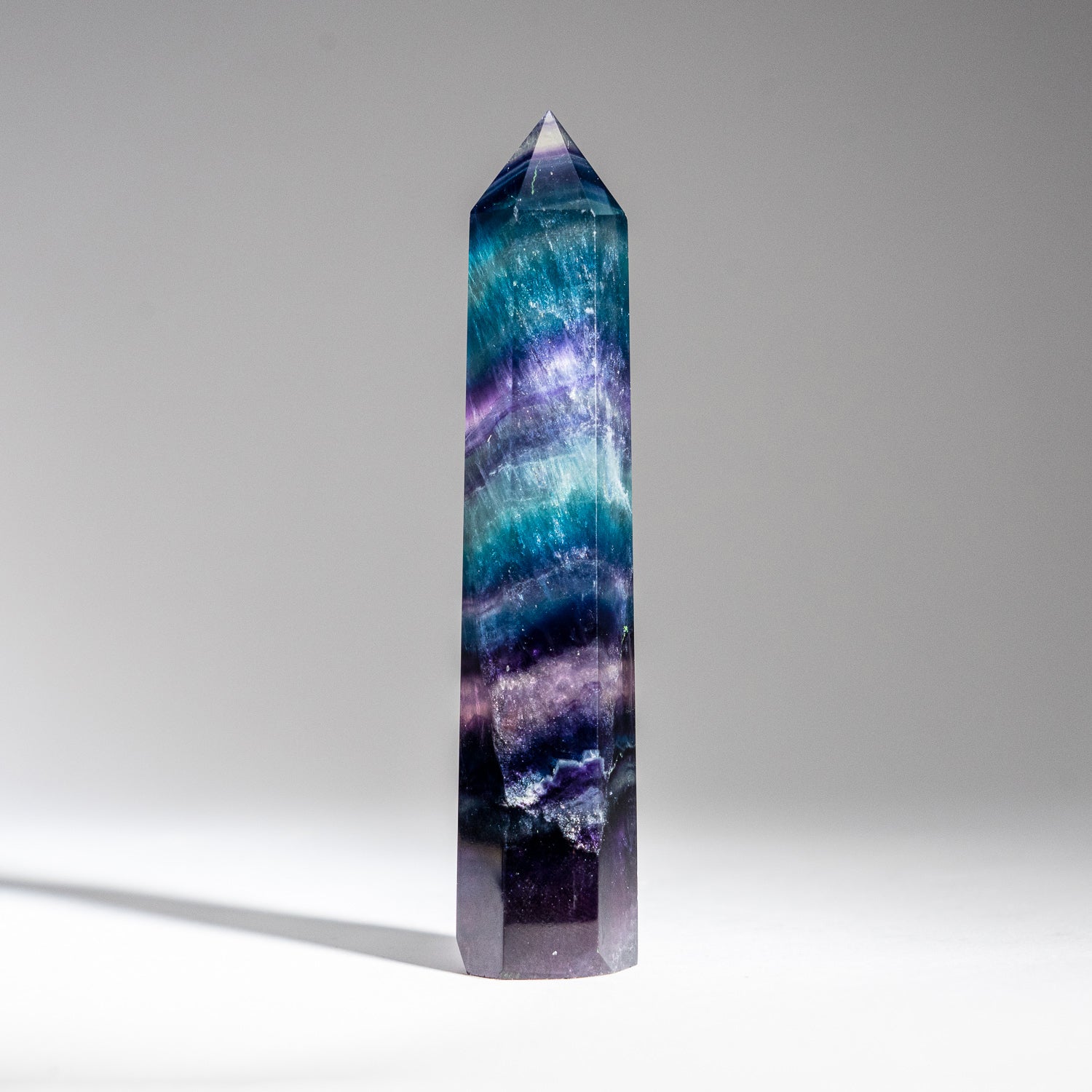 Genuine Polished Rainbow Fluorite Point From Mexico (200 grams)