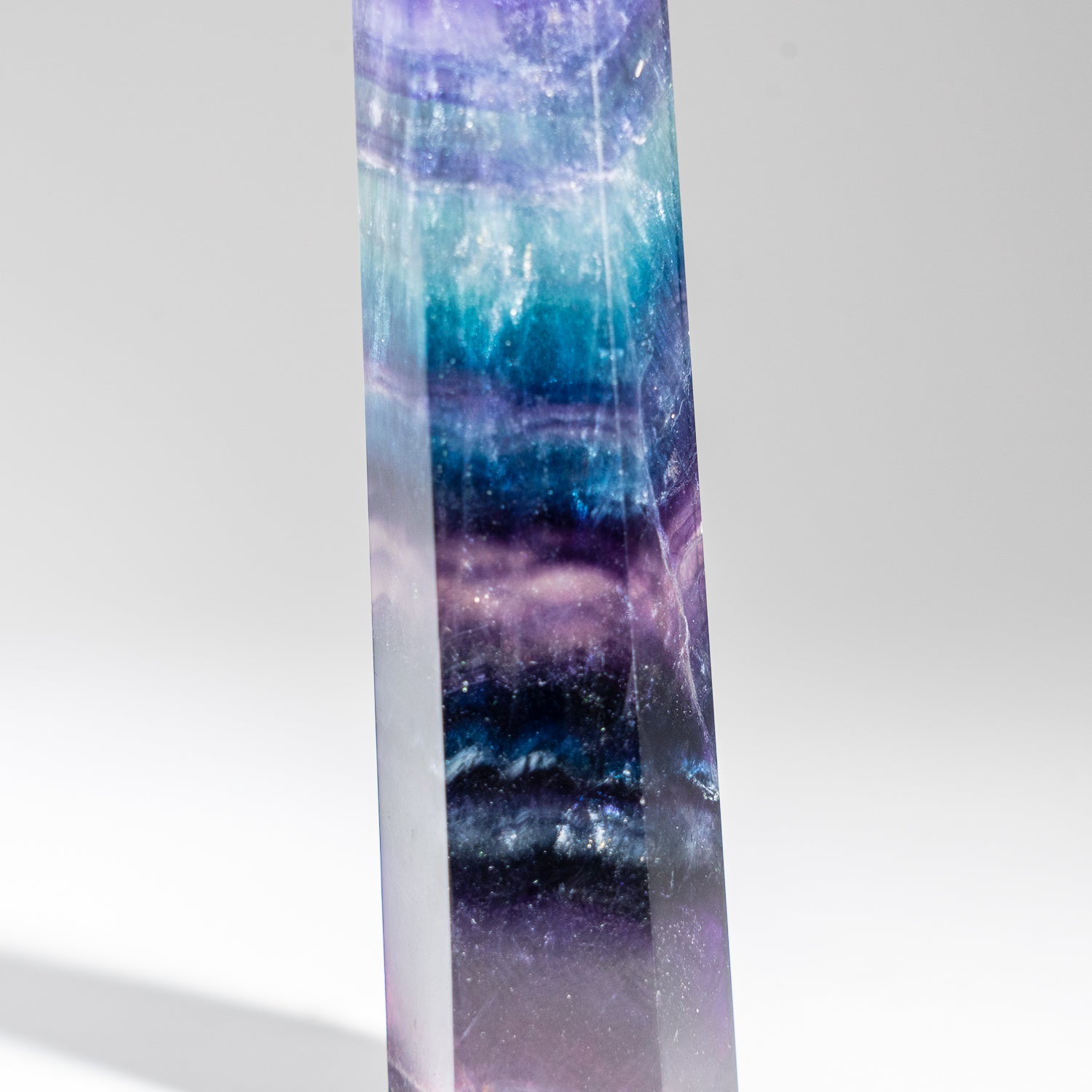 Genuine Polished Rainbow Fluorite Point From Mexico (200 grams)