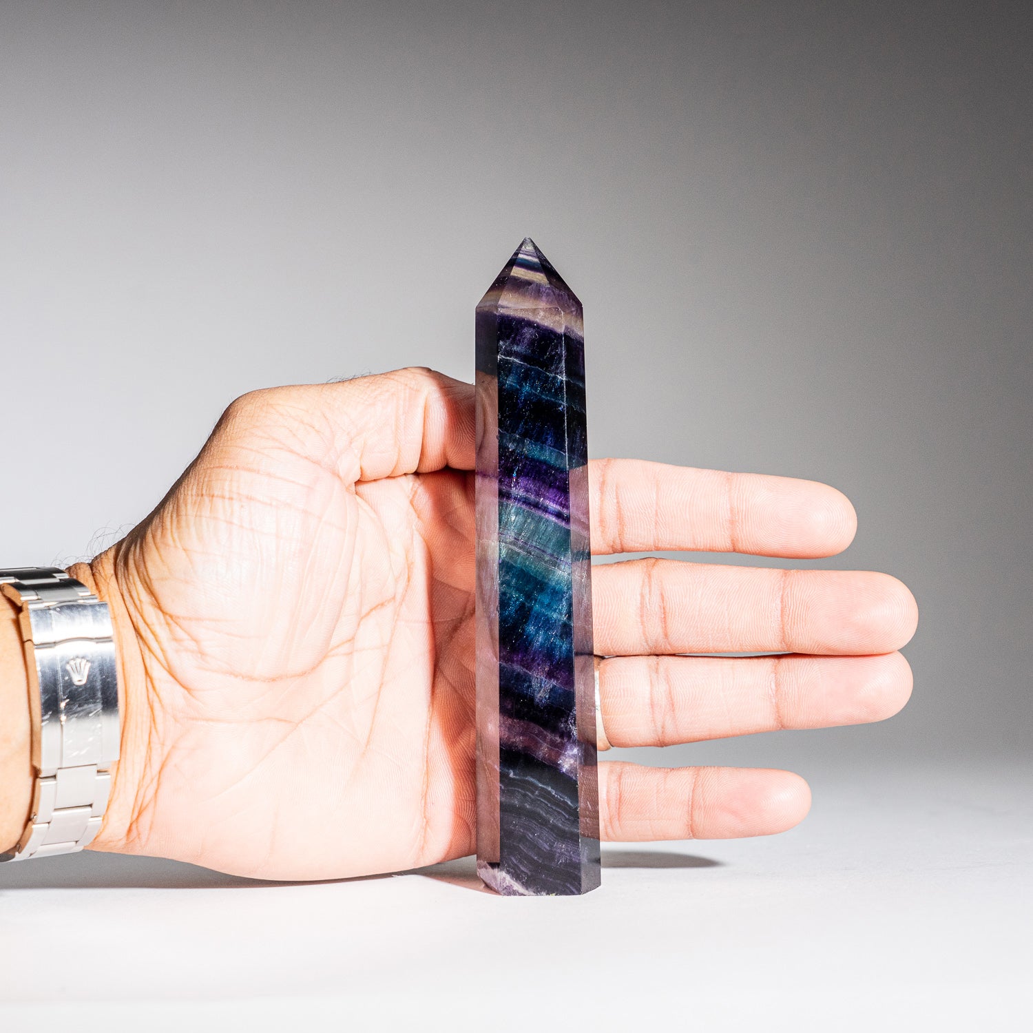 Genuine Polished Rainbow Fluorite Point From Mexico (188 grams)