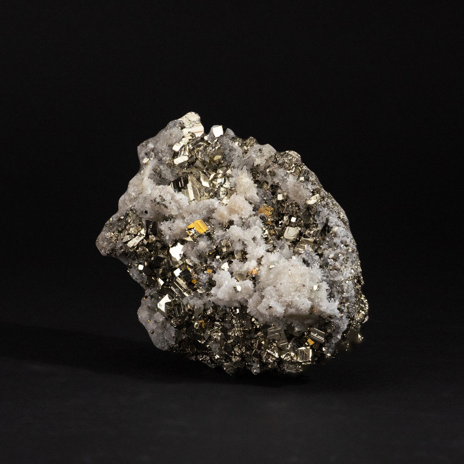 Pyrite with Quartz from Huaron District, Cerro de Pasco Province, Pasco Department, Peru
