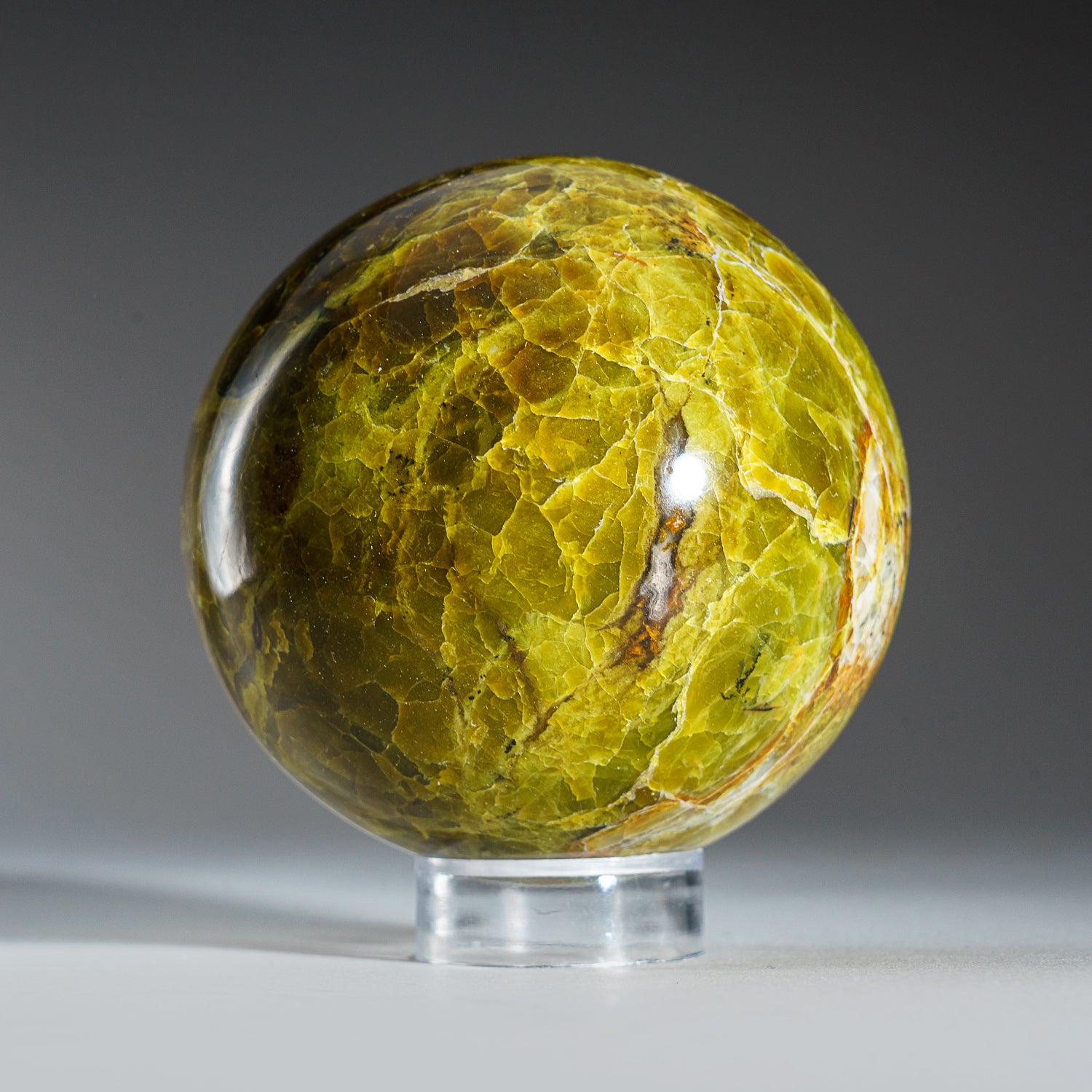 Polished Green Opal Sphere from Madagascar (1.3 lbs)