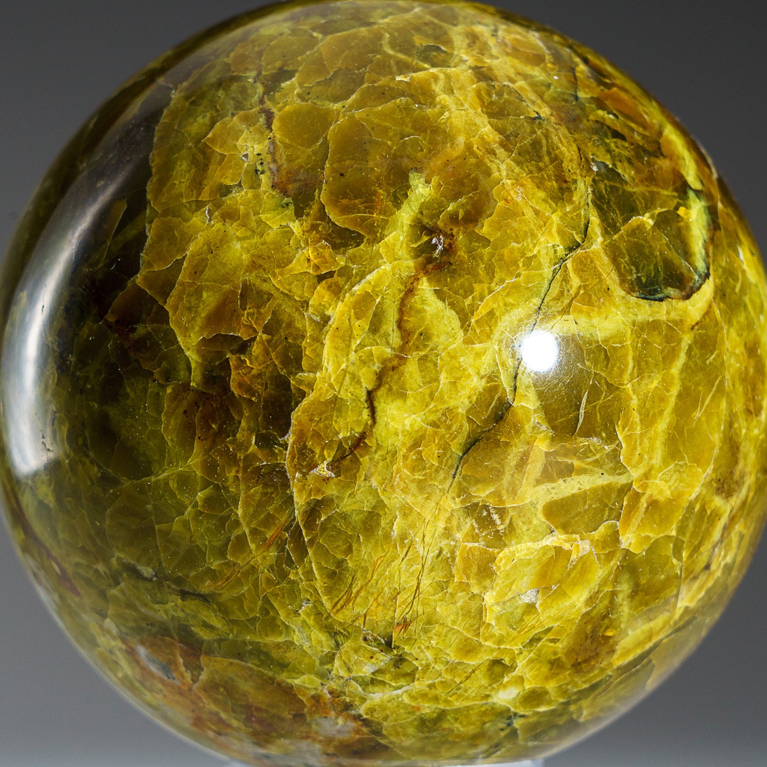 Polished Green Opal Sphere from Madagascar (1.3 lbs)