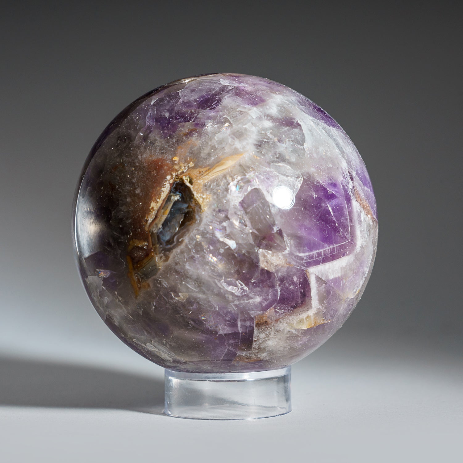 Polished Chevron Amethyst Sphere from Brazil (2.75", 1.4 lbs)