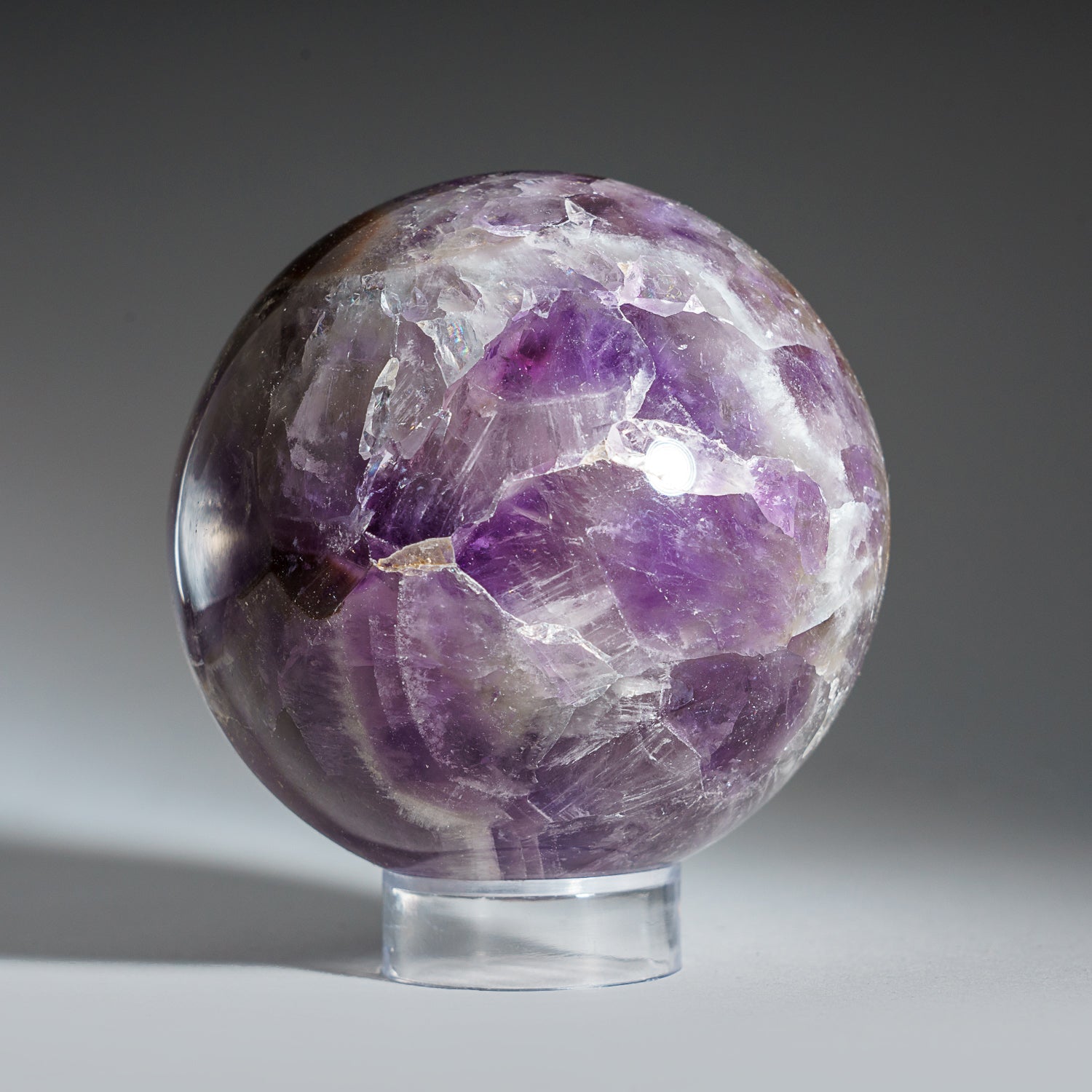 Polished Chevron Amethyst Sphere from Brazil (2.75", 1.4 lbs)