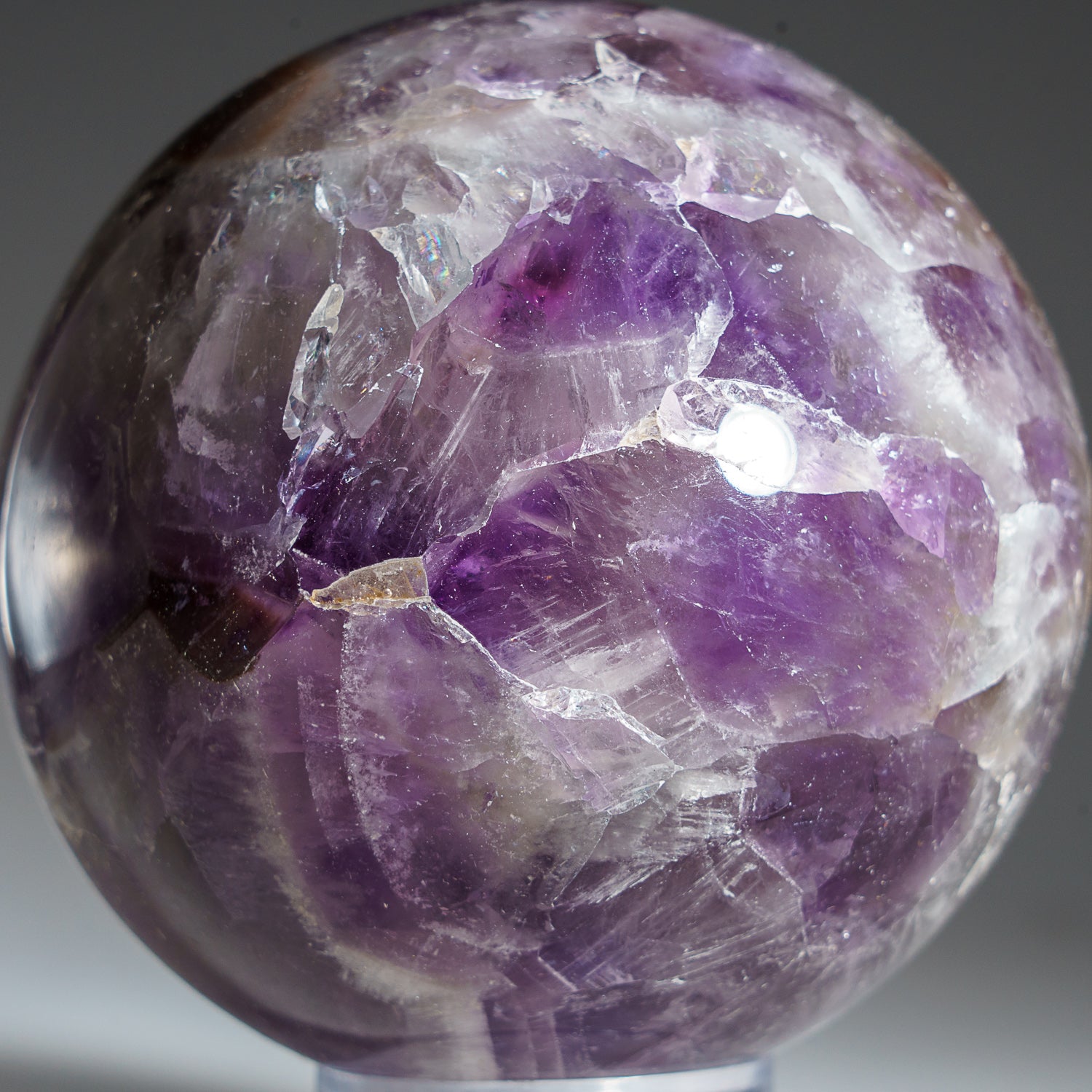 Polished Chevron Amethyst Sphere from Brazil (2.75", 1.4 lbs)